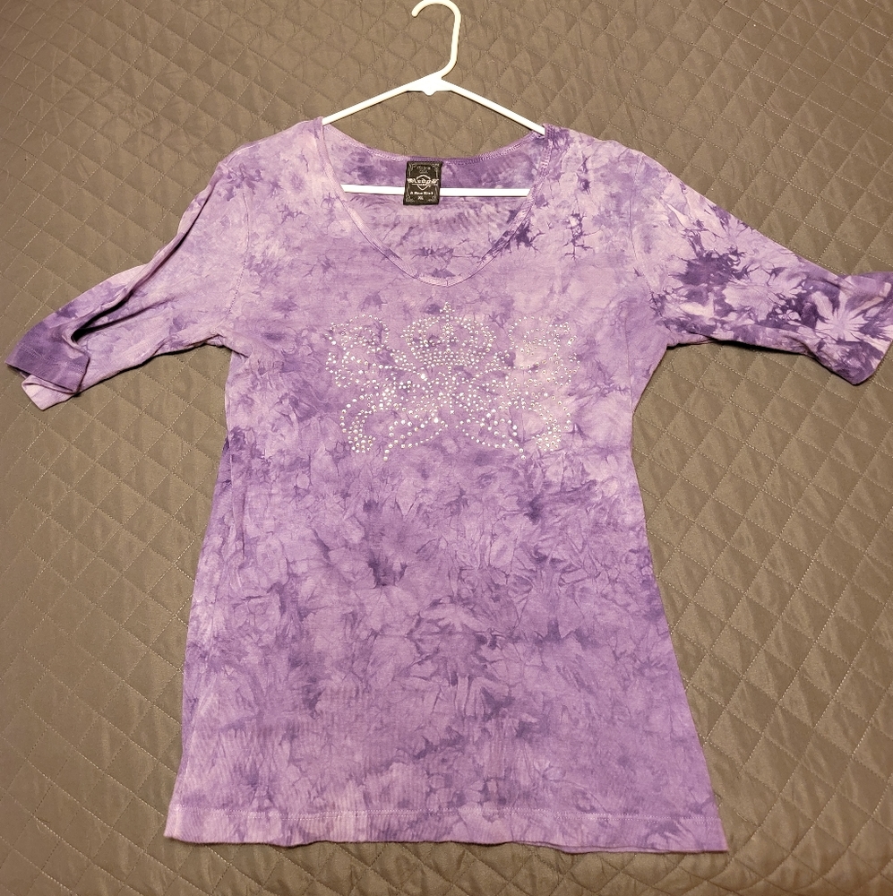 Tie-dye shirt, top, rhinestone tee